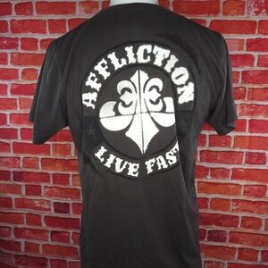 Affliction Men's Skull Short Sleeve T-shirt - Size: L - Gray- NWOT